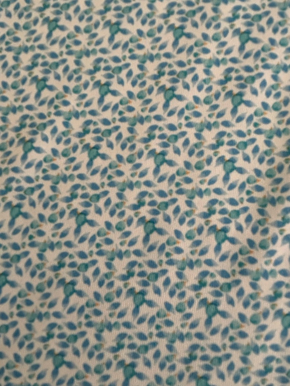 johnnie-O Teal and Cream Leaf-Print Polo